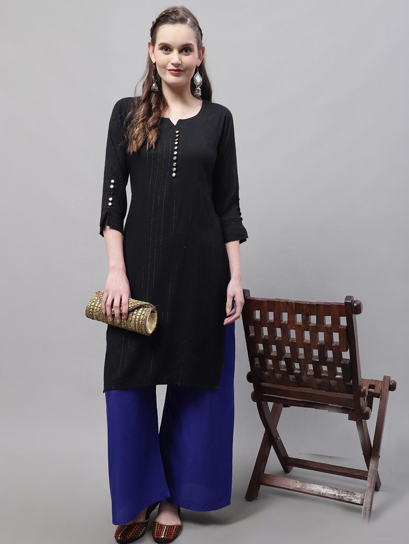 women full length solid palazzo - 21531849 - Standard Image - 4