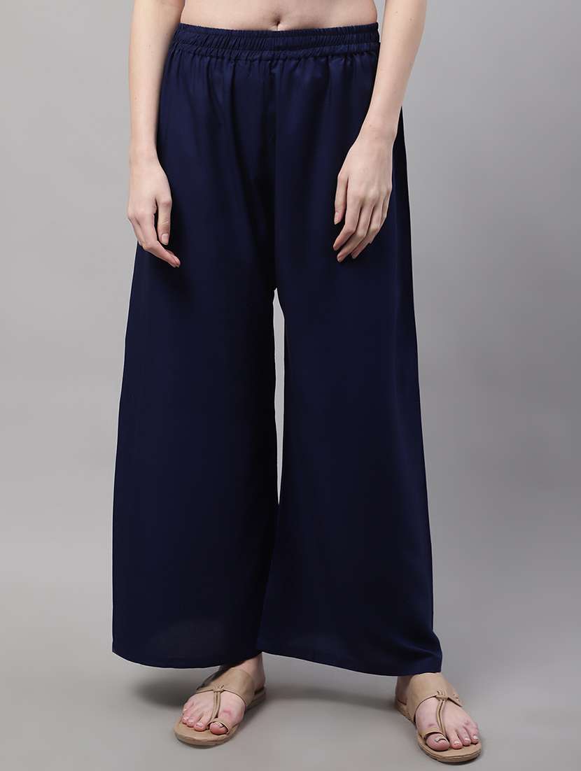 women full length solid palazzo