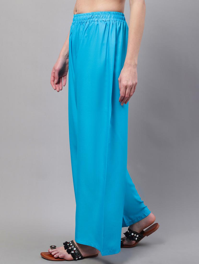 women full length solid palazzo - 21531854 - Standard Image - 1