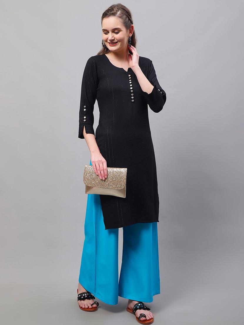 women full length solid palazzo - 21531854 - Standard Image - 4