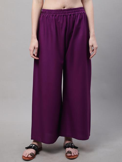 women full length solid palazzo - 21531857 - Standard Image - 0