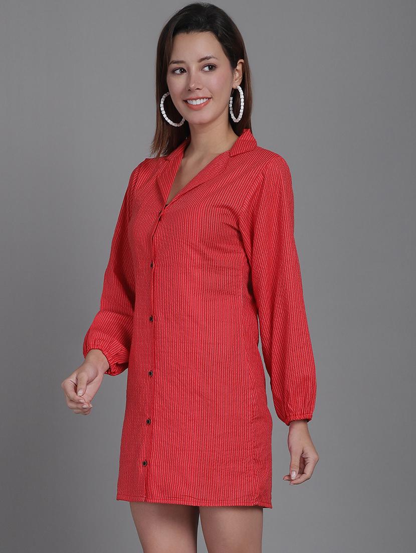 women collared stripes mini shirt dress - 21531953 -  Standard Image - 1