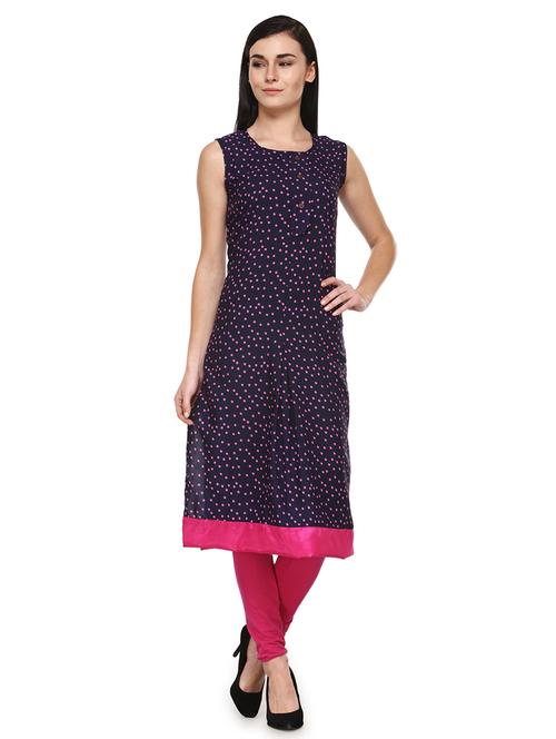 women printed round neck straight kurta - 21531972 -  Standard Image - 0