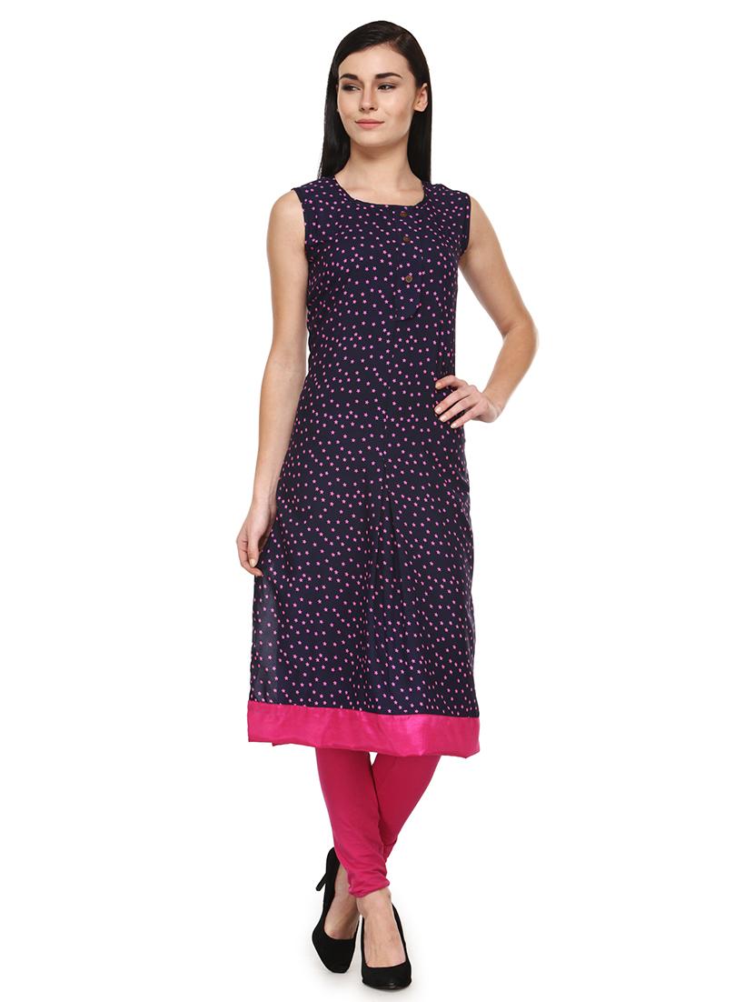 women printed round neck straight kurta - 21531972 -  Zoom Image - 0