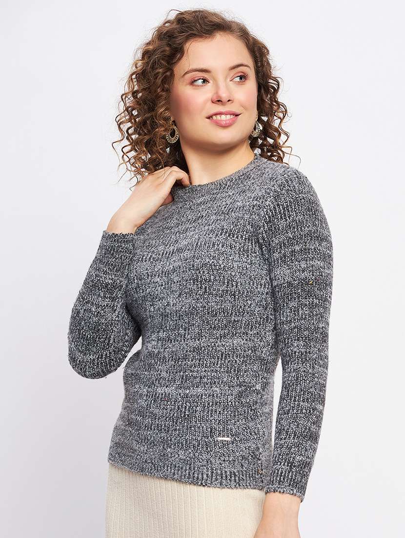 women self design long sleeves pullover - 21532023 -  Standard Image - 1