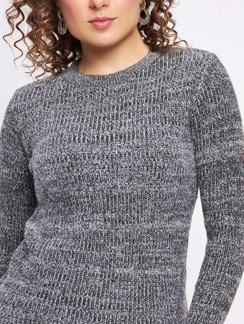 women self design long sleeves pullover - 21532023 - Standard Image - 6