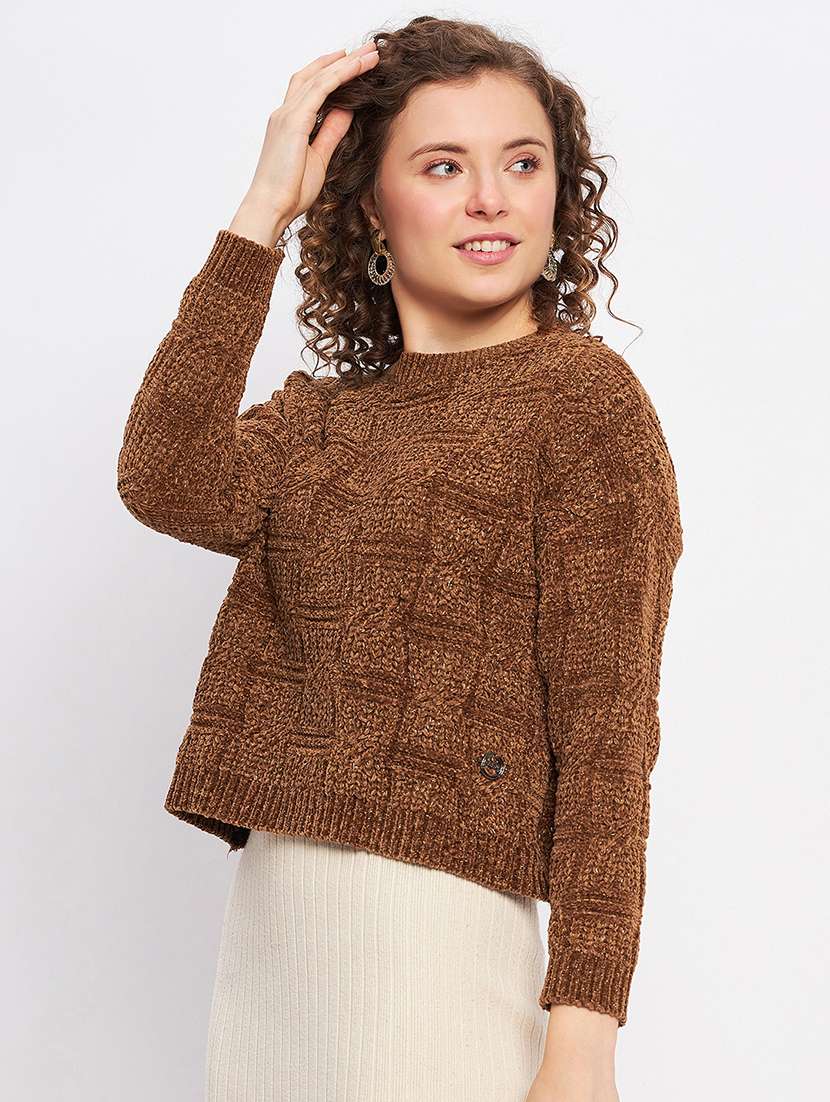 women self design long sleeves pullover - 21532032 -  Standard Image - 1