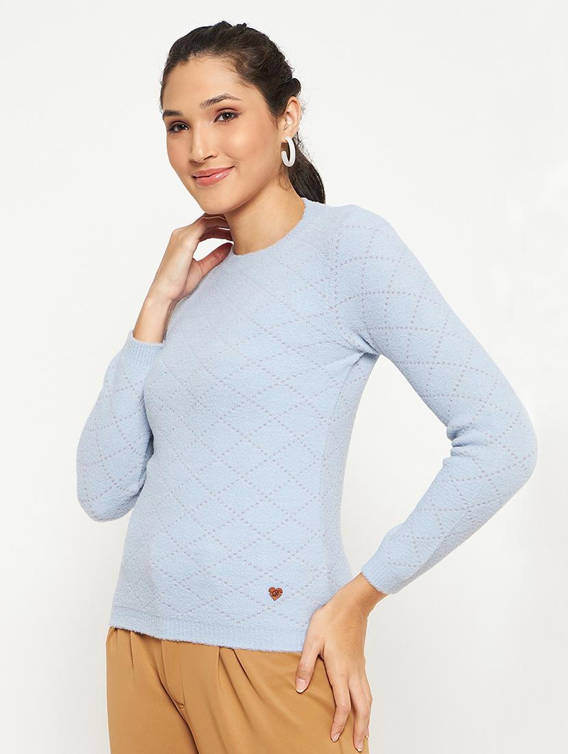 women self design long sleeves pullover - 21532066 - Standard Image - 1