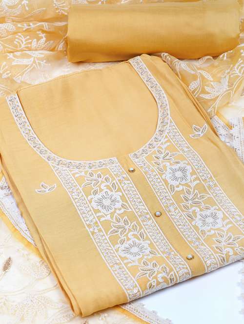 women embroidered unstitched suit set - 21532220 -  Standard Image - 0