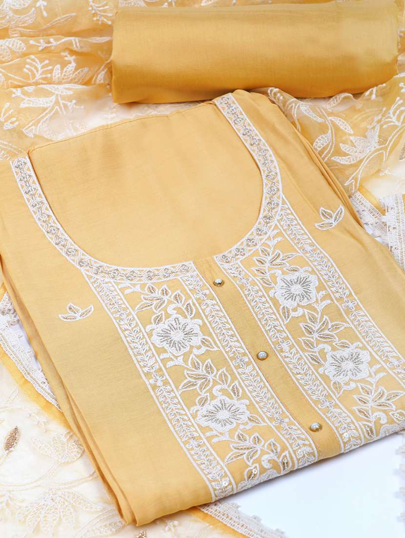 women embroidered unstitched suit set