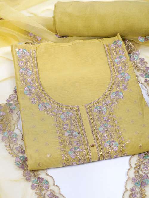 women self design embroidered unstitched suit set - 21532222 - Standard Image - 0