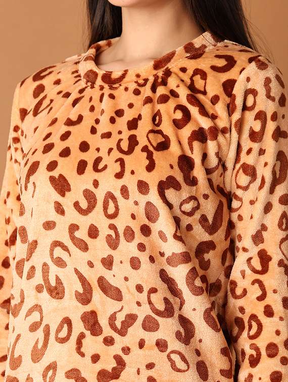 women printed long sleeve nightwear set - 21532254 -  Standard Image - 4