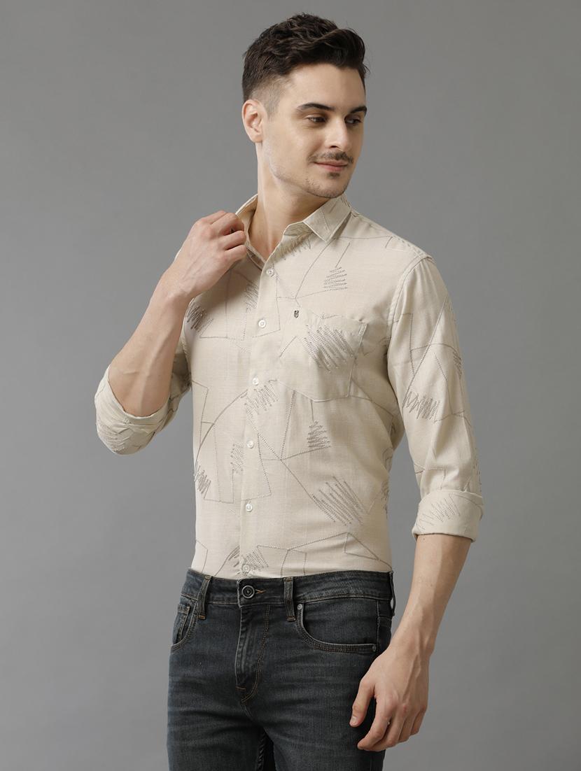 men embroidered long sleeve casual shirt - 21532275 -  Standard Image - 1