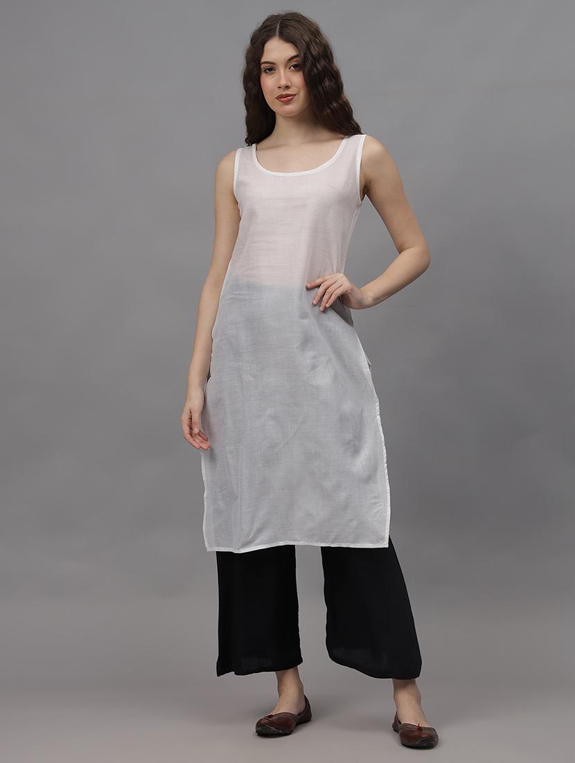 women three quarter sleeves chikankari kurta - 21532298 - Standard Image - 4