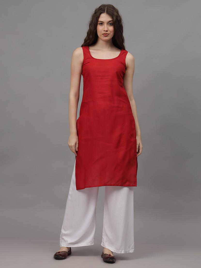 women three quarter sleeves chikankari kurta - 21532299 - Standard Image - 4