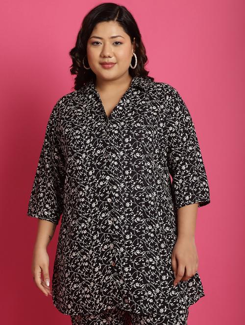 women plus size printed collared shirt - 21532407 -  Standard Image - 0
