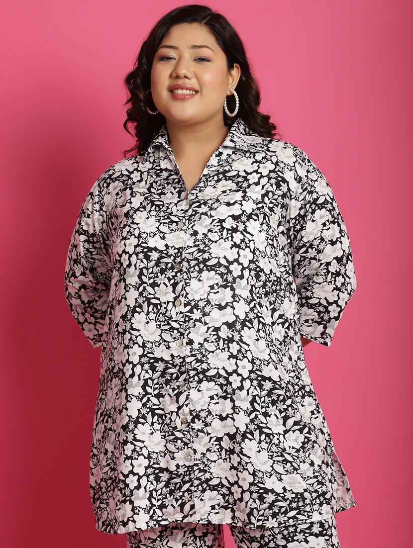women plus size printed collared shirt - 21532408 - Zoom Image - 0
