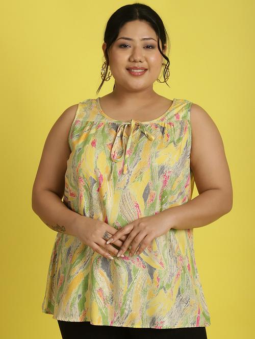 women sleeveless printed regular top - 21532451 - Standard Image - 0