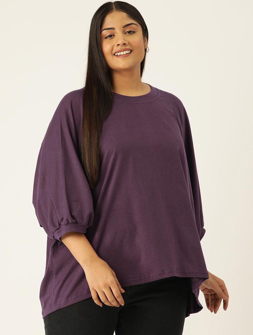 women round neck solid regular top