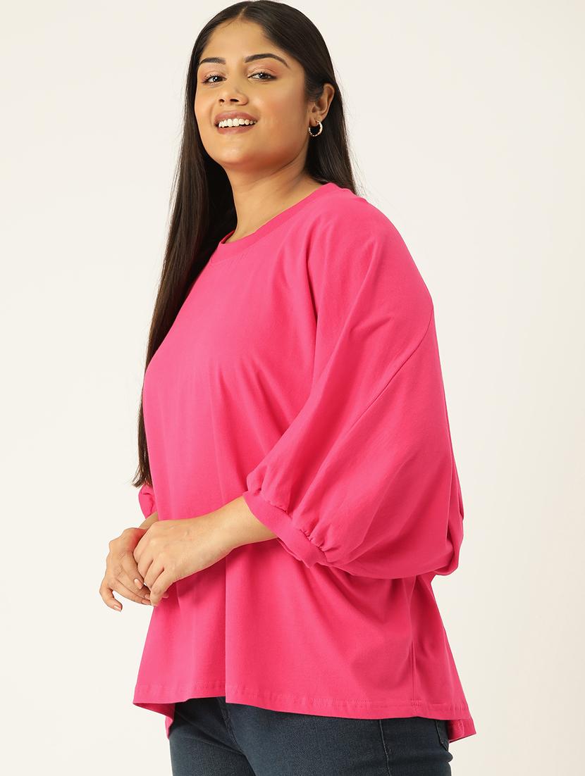 women round neck solid regular top - 21532970 -  Standard Image - 1