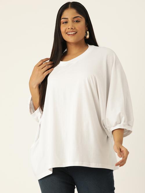 women round neck solid regular top - 21532975 - Standard Image - 0