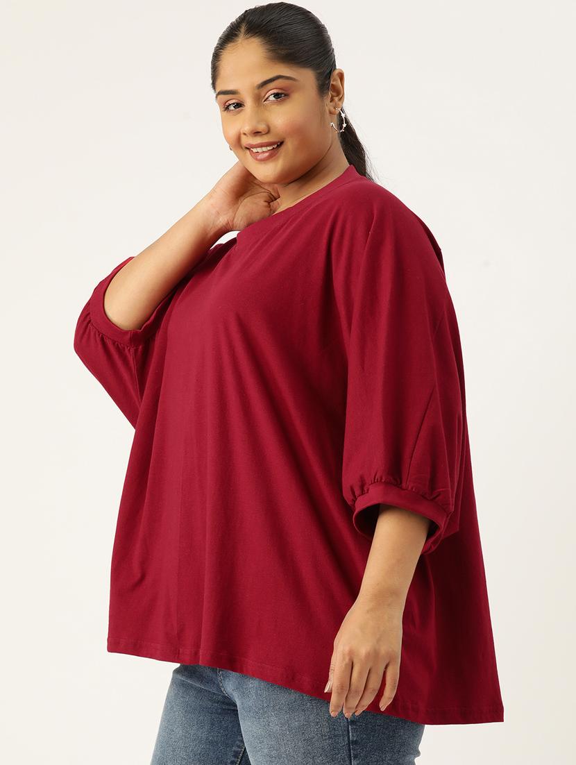 women round neck solid regular top - 21532978 -  Standard Image - 1