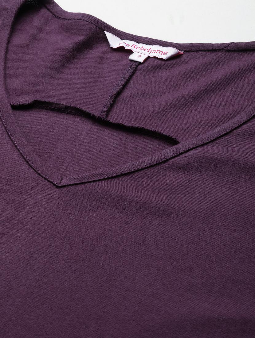 women v-neck solid regular top - 21532979 - Standard Image - 4
