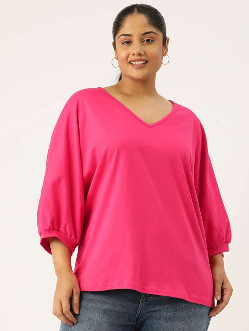women v-neck solid regular top - 21532980 -  Standard Image - 0