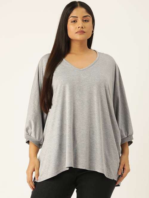 women v-neck solid regular top - 21532984 - Standard Image - 0