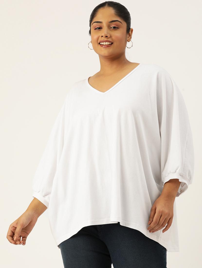 women v-neck solid regular top - 21532985 - Zoom Image - 0