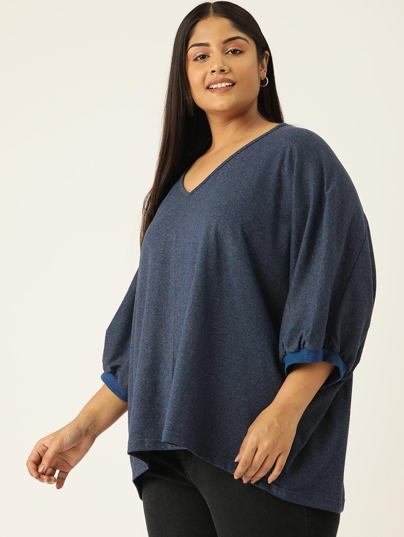 women v-neck solid regular top - 21532986 -  Standard Image - 1