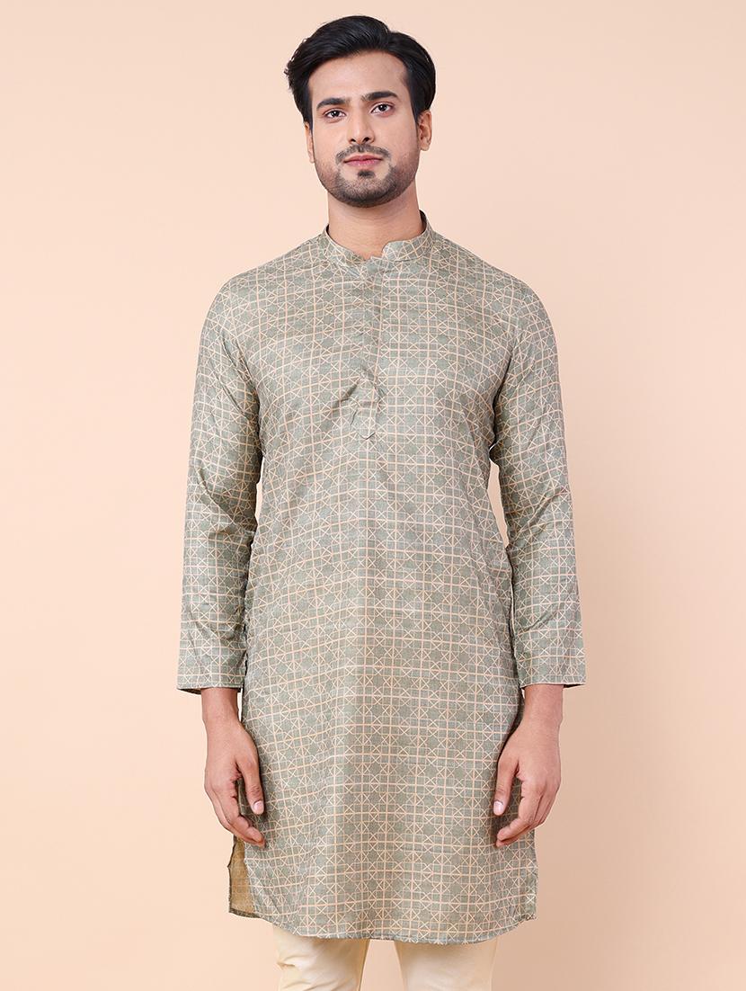 men printed kurta churidar ethnic wear set - 21533006 - Standard Image - 4