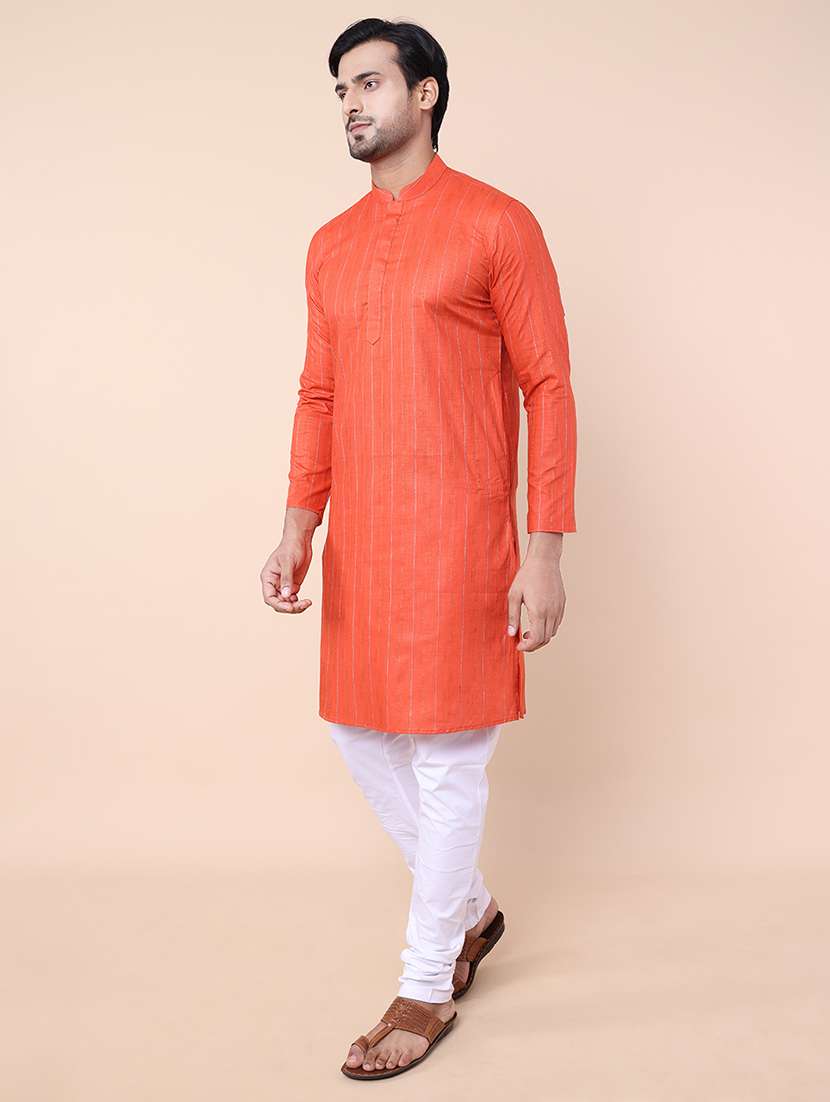 men striped kurta churidar ethnic wear set - 21533016 -  Standard Image - 1