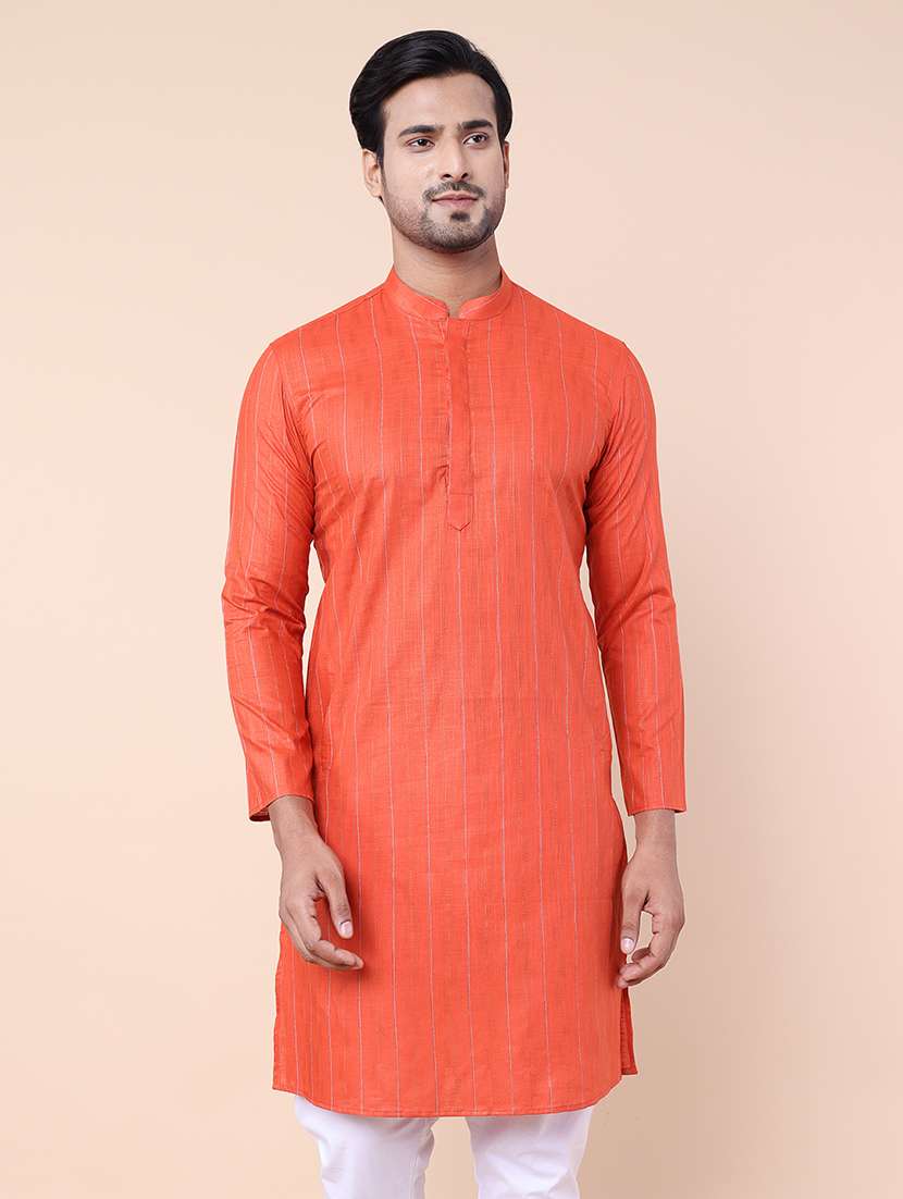 men striped kurta churidar ethnic wear set - 21533016 - Standard Image - 4
