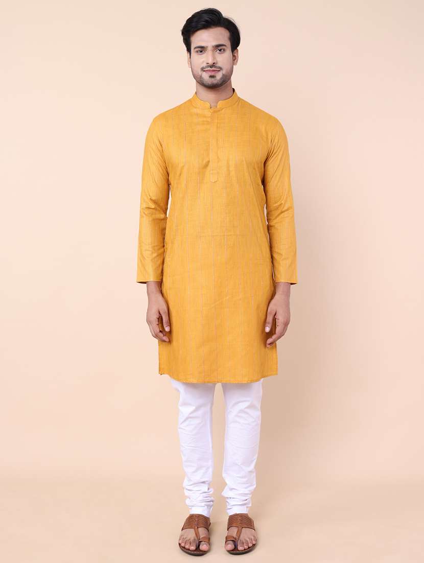 men striped kurta churidar ethnic wear set - 21533021 -  Standard Image - 1