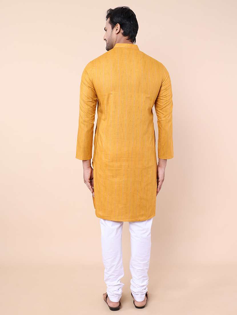 men striped kurta churidar ethnic wear set - 21533021 - Standard Image - 4