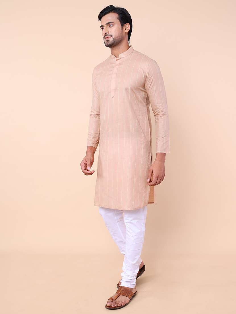 men striped kurta churidar ethnic wear set - 21533034 - Standard Image - 1