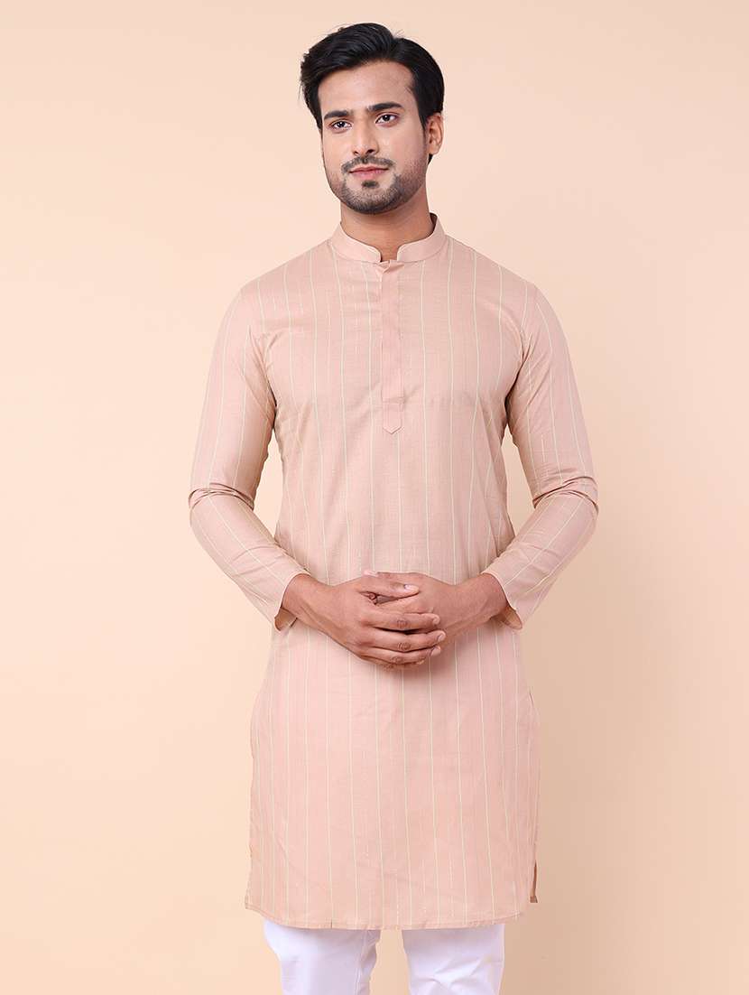 men striped kurta churidar ethnic wear set - 21533034 - Standard Image - 4