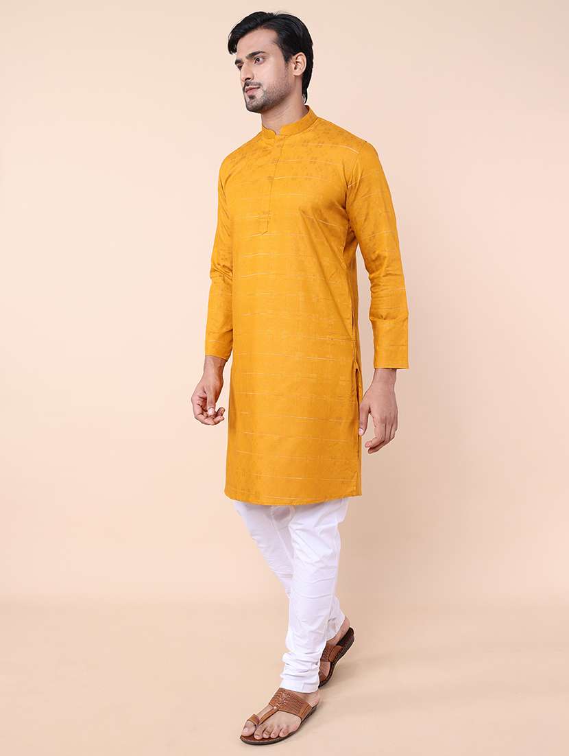 men self design kurta churidar ethnic wear set - 21533036 - Standard Image - 1