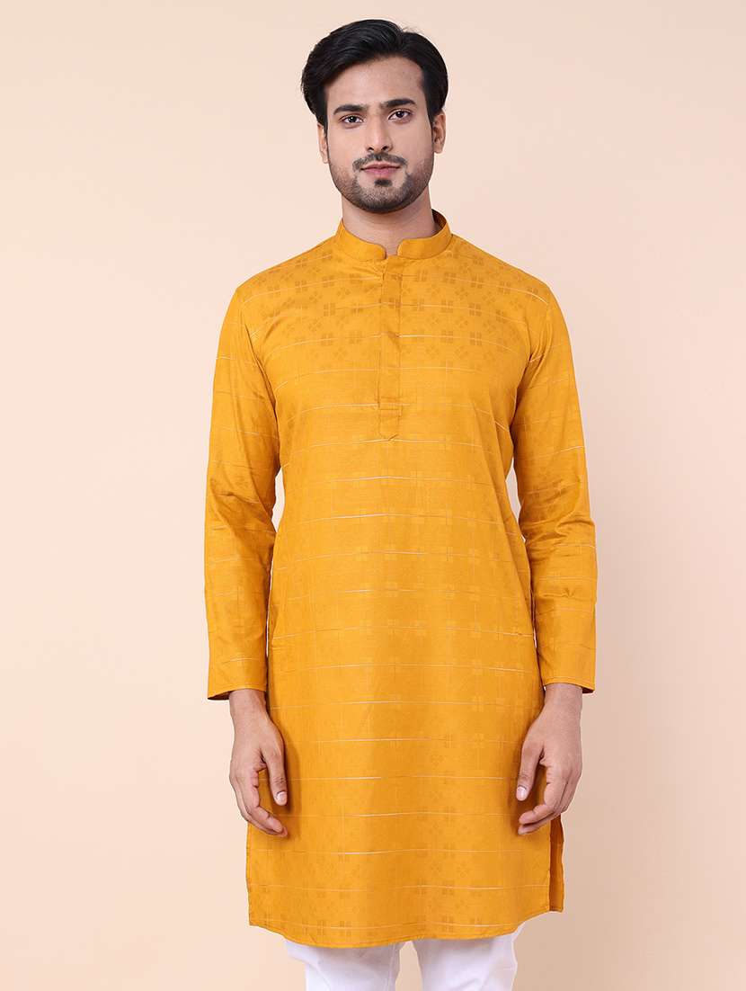 men self design kurta churidar ethnic wear set - 21533036 - Standard Image - 4