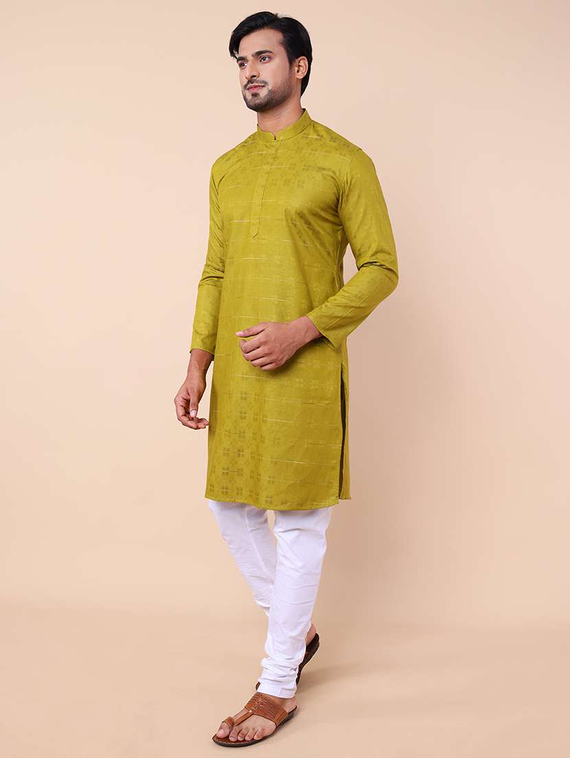 men self design kurta churidar ethnic wear set - 21533038 - Standard Image - 1