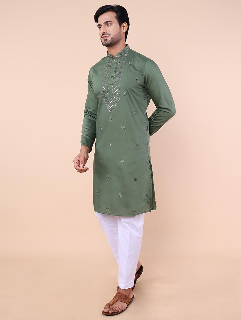 men embroidered kurta pyjama ethnic wear set - 21533047 - Standard Image - 1