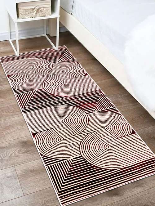 modefe 2x6 feet runner rug carpet red & white geometric printed primium persian carpets for bedroom - 21533078 -  Standard Image - 0