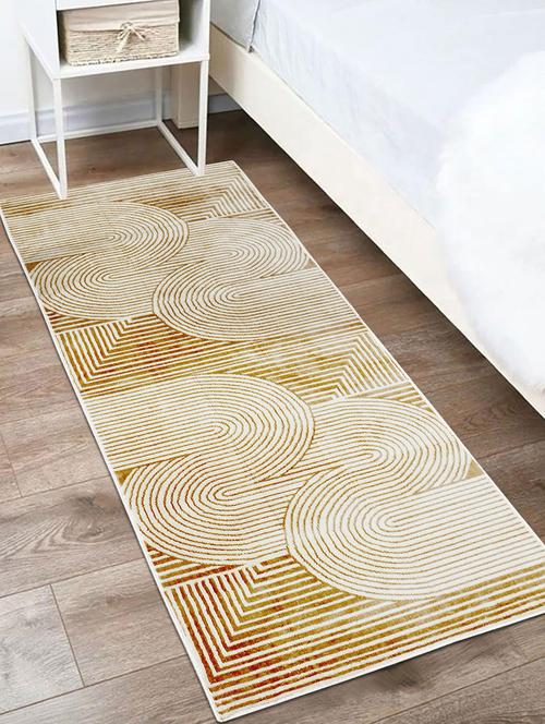 modefe 2x6 feet runner rug carpet beige & white geometric printed primium persian carpets for bedroo - 21533080 -  Standard Image - 0
