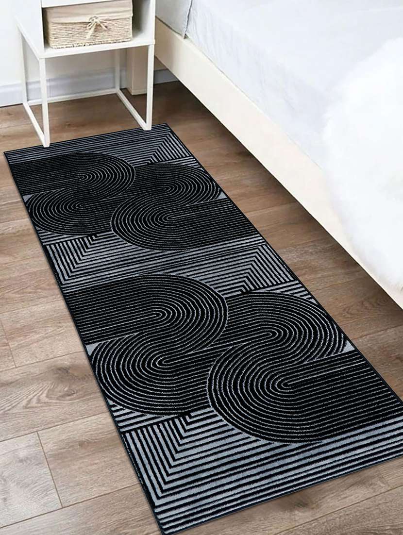 modefe 2x6 feet runner rug carpet grey geometric printed primium persian carpets for bedroom