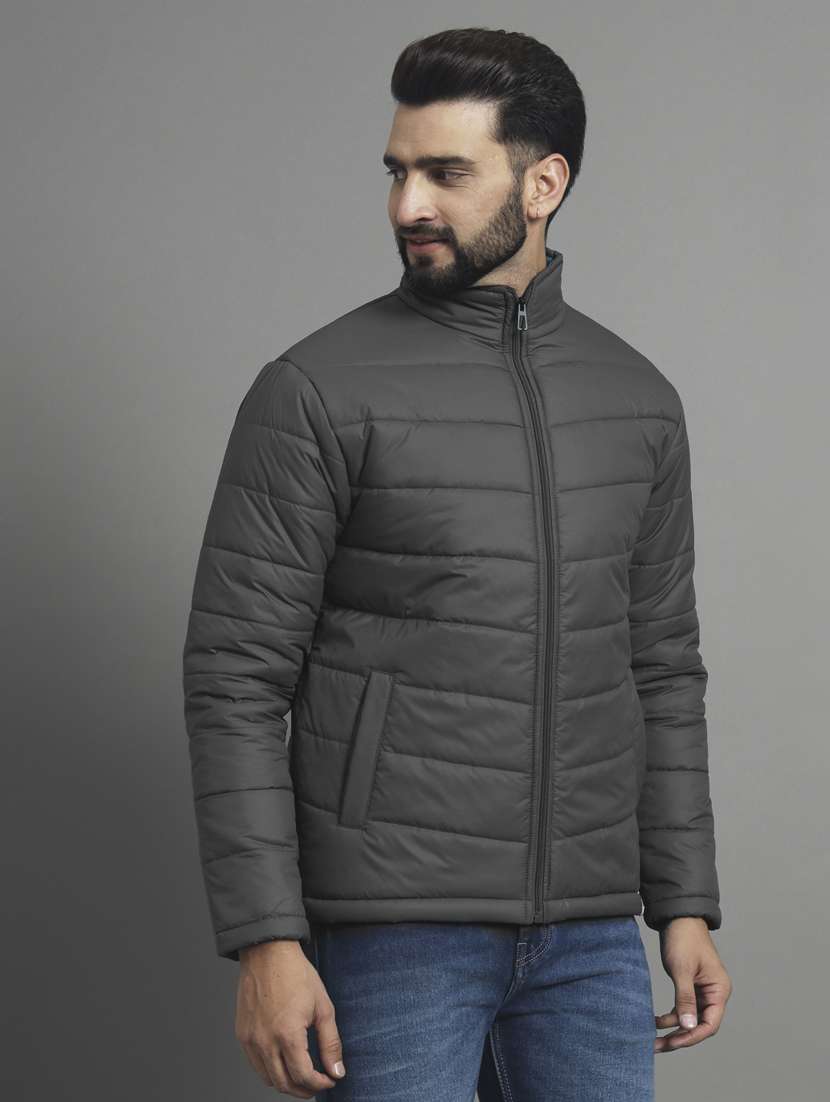 men long sleeves solid quilted jacket - 21533121 -  Standard Image - 1