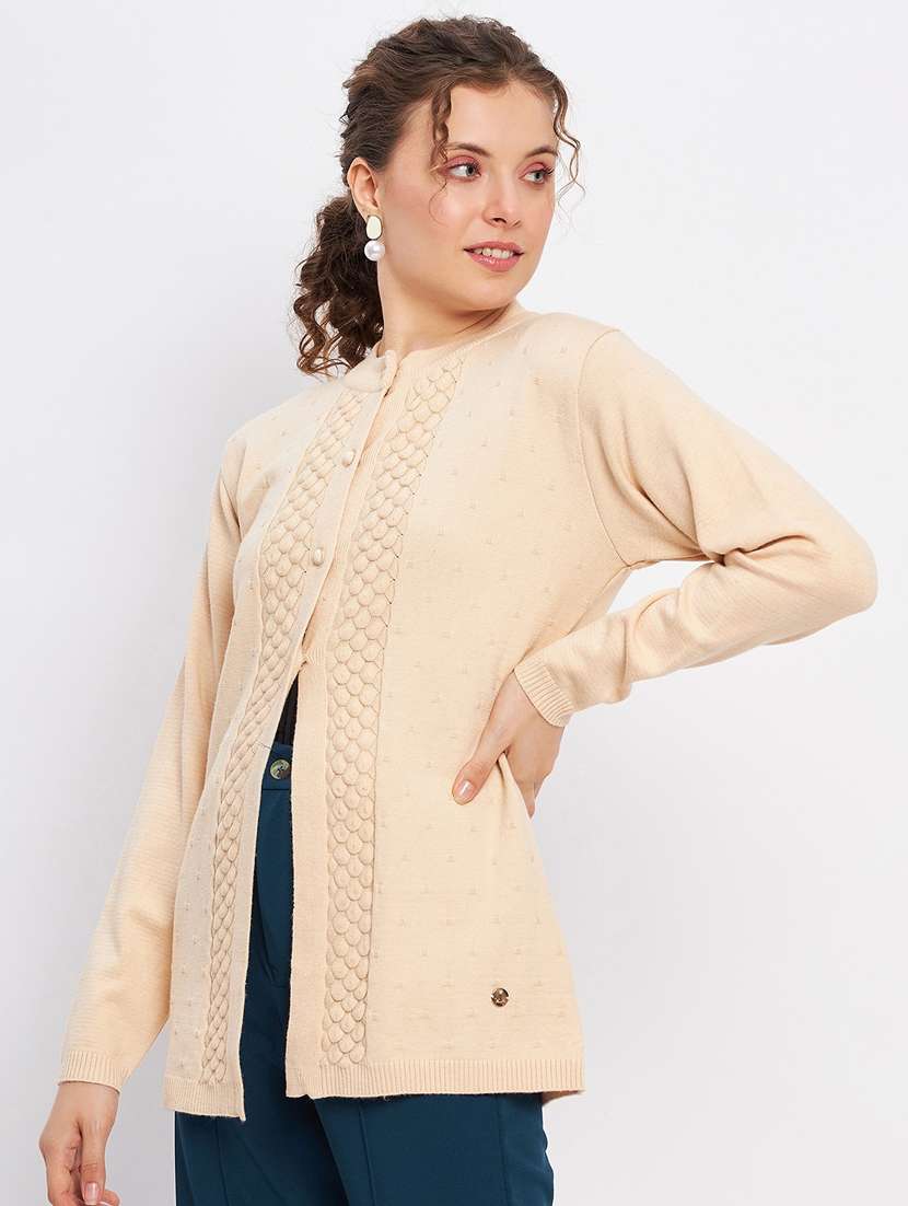 women self designed long sleeve cardigan - 21533142 -  Standard Image - 1