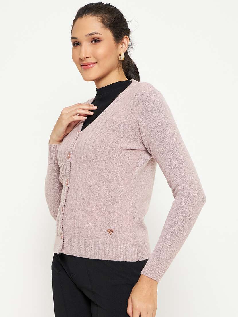 women self designed long sleeve cardigan - 21533176 -  Standard Image - 1