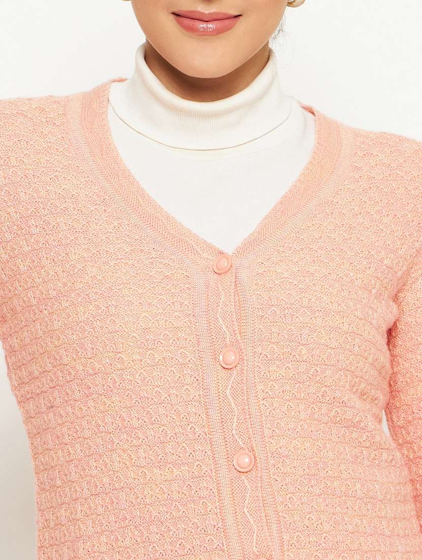 women self designed long sleeve cardigan - 21533178 -  Standard Image - 4