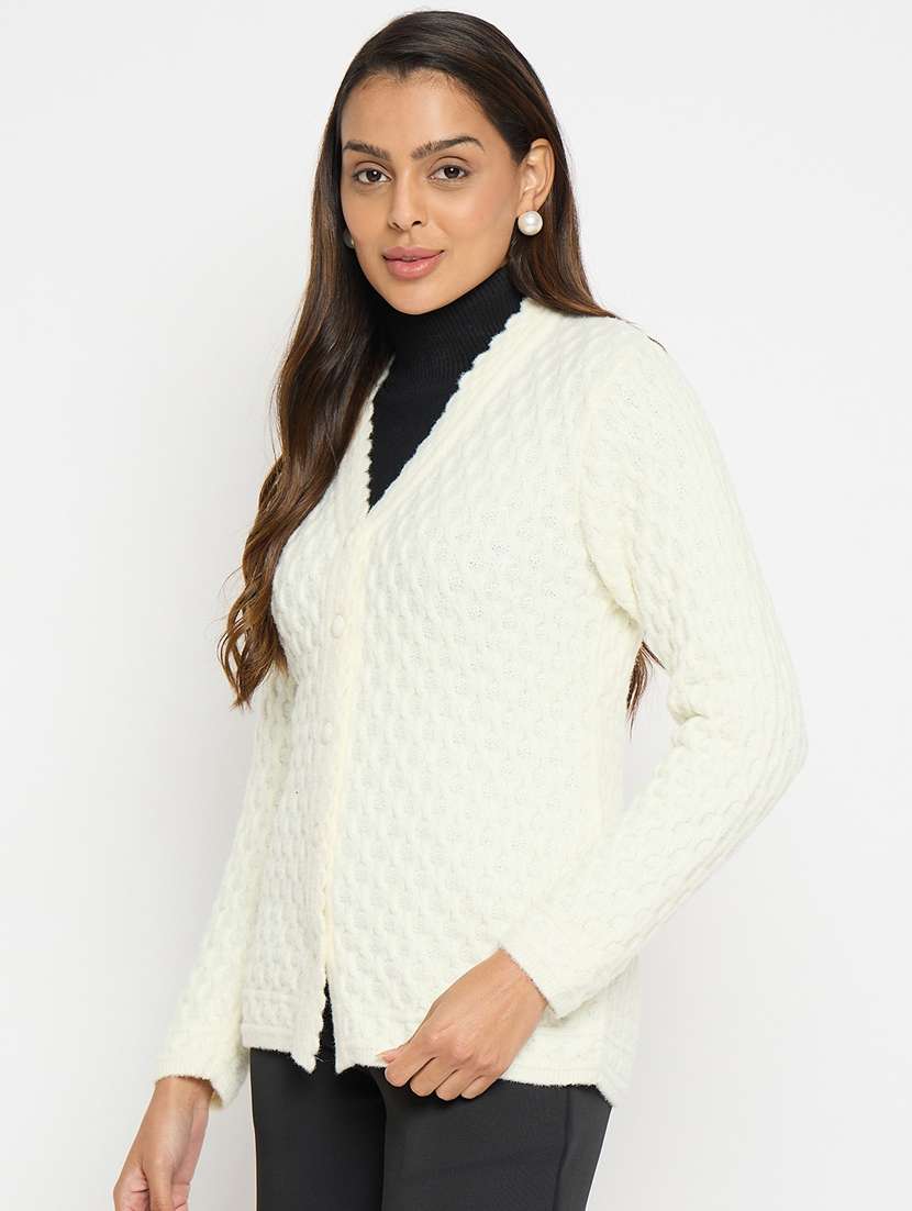 women self designed long sleeve cardigan - 21533180 -  Standard Image - 1